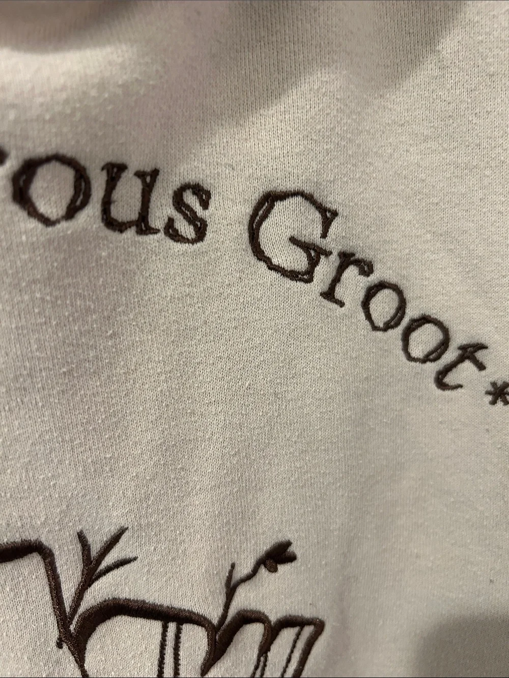 Marvel Cream 'The Adventurous Groot' Graphic Crewneck well loved!